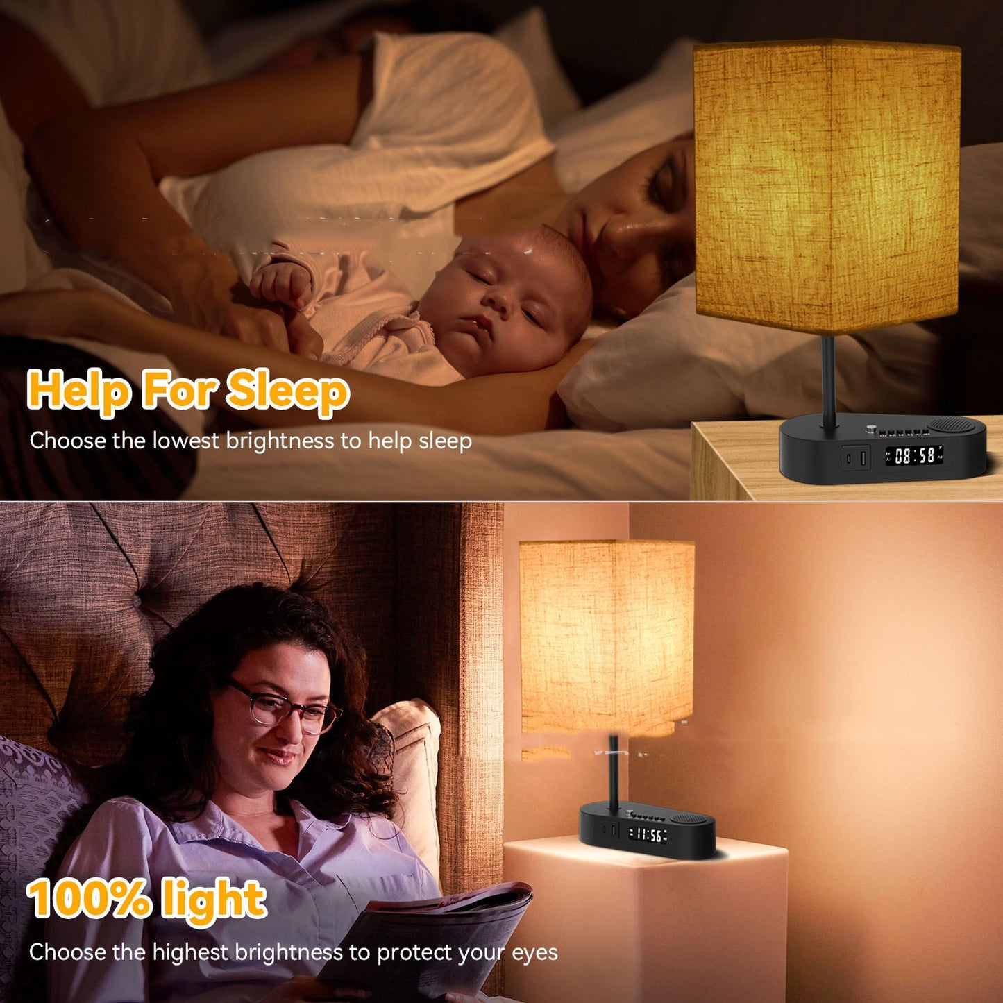 Bluetooth Alarm Clock Table Lamp