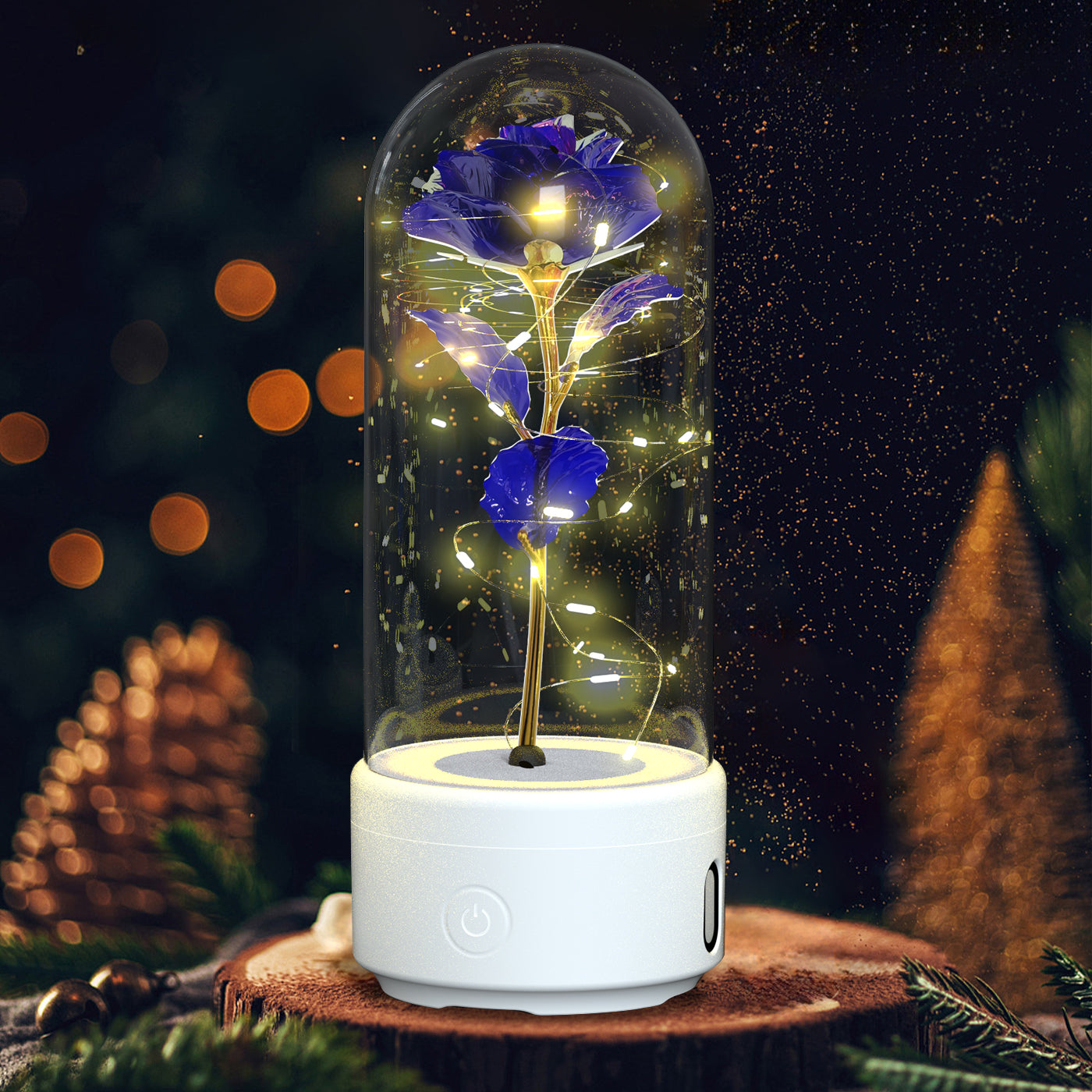 2 In 1 Rose Flowers LED Light And Bluetooth-compatible Speaker