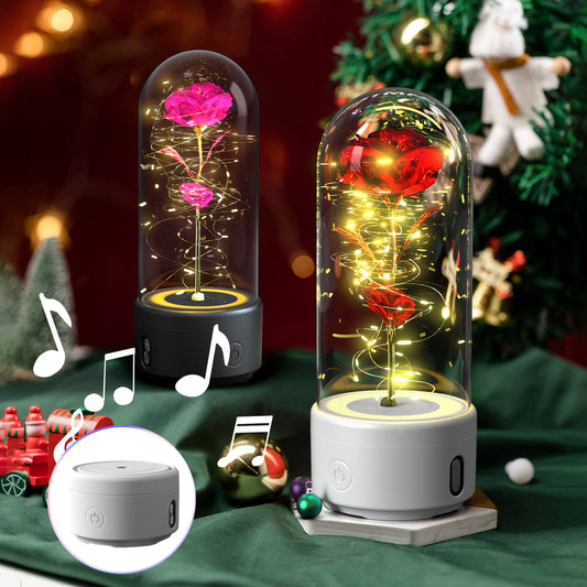 2 In 1 Rose Flowers LED Light And Bluetooth-compatible Speaker