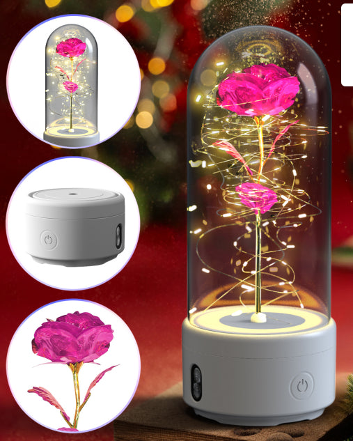2 In 1 Rose Flowers LED Light And Bluetooth-compatible Speaker