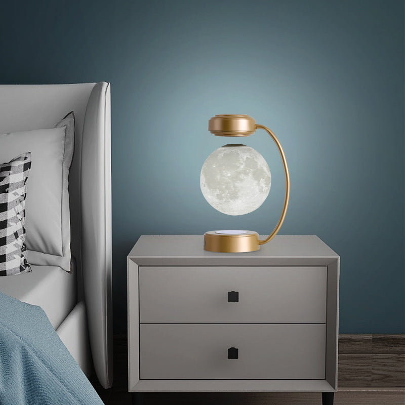 Magnetic Levitating Rotating Floating Ball Lamp3D LED Moon Night Light Wireless