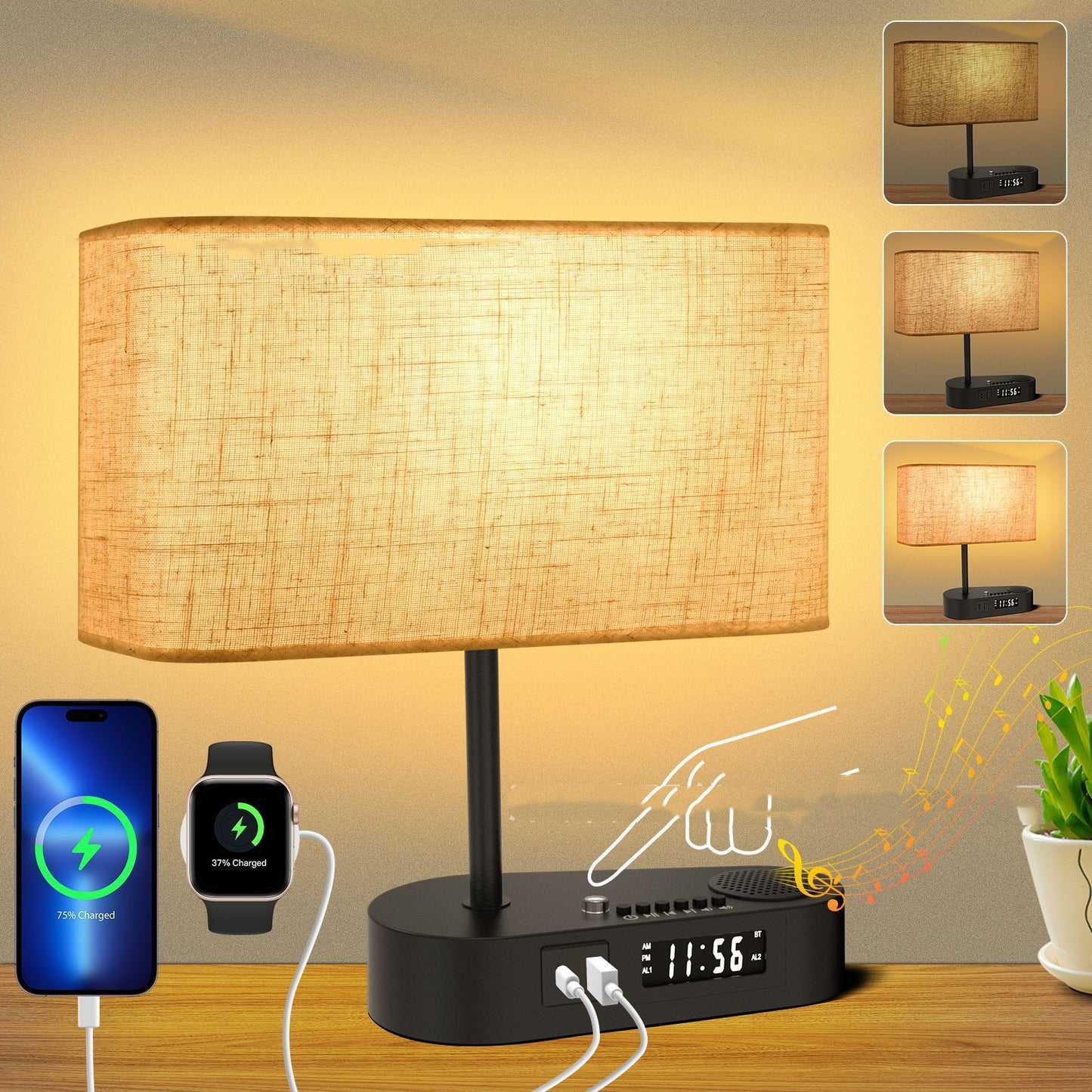 Bluetooth Alarm Clock Table Lamp