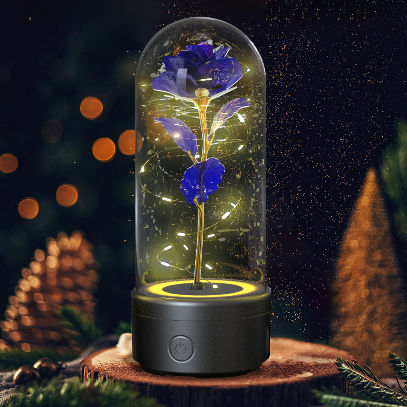 2 In 1 Rose Flowers LED Light And Bluetooth-compatible Speaker
