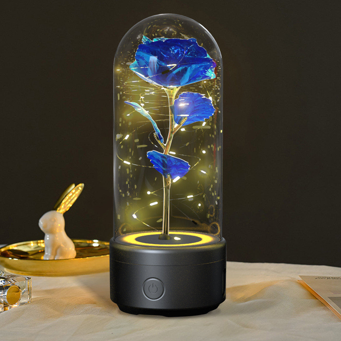 2 In 1 Rose Flowers LED Light And Bluetooth-compatible Speaker
