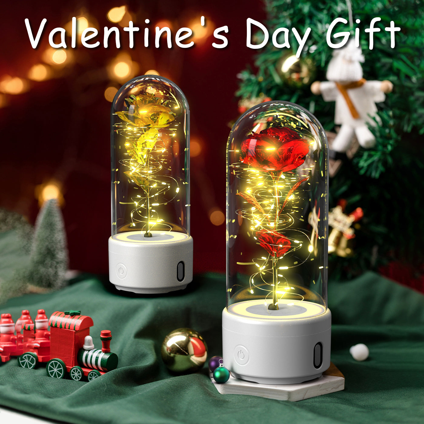 2 In 1 Rose Flowers LED Light And Bluetooth-compatible Speaker
