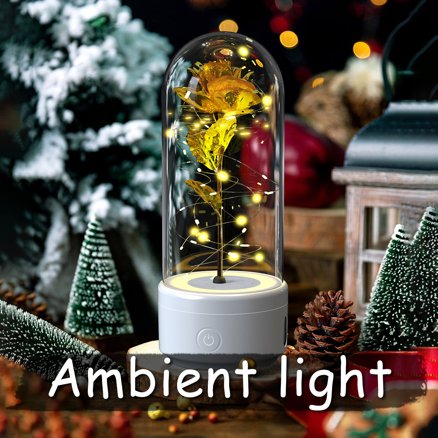 2 In 1 Rose Flowers LED Light And Bluetooth-compatible Speaker