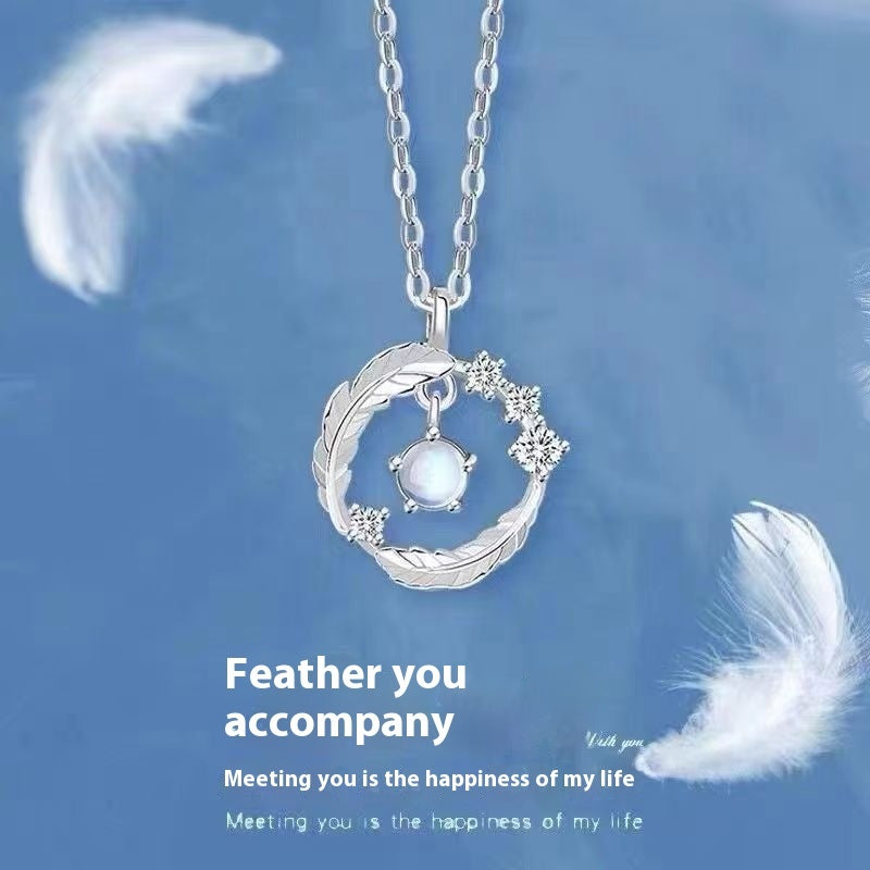 Feather Shape Pendant Necklace
