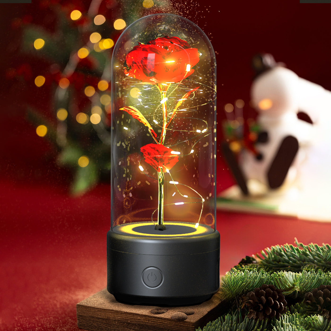 2 In 1 Rose Flowers LED Light And Bluetooth-compatible Speaker