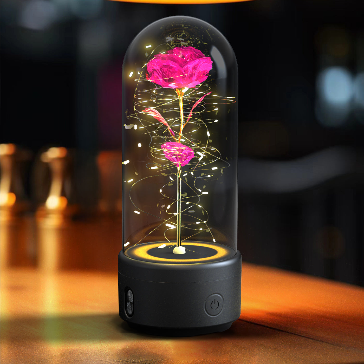 2 In 1 Rose Flowers LED Light And Bluetooth-compatible Speaker