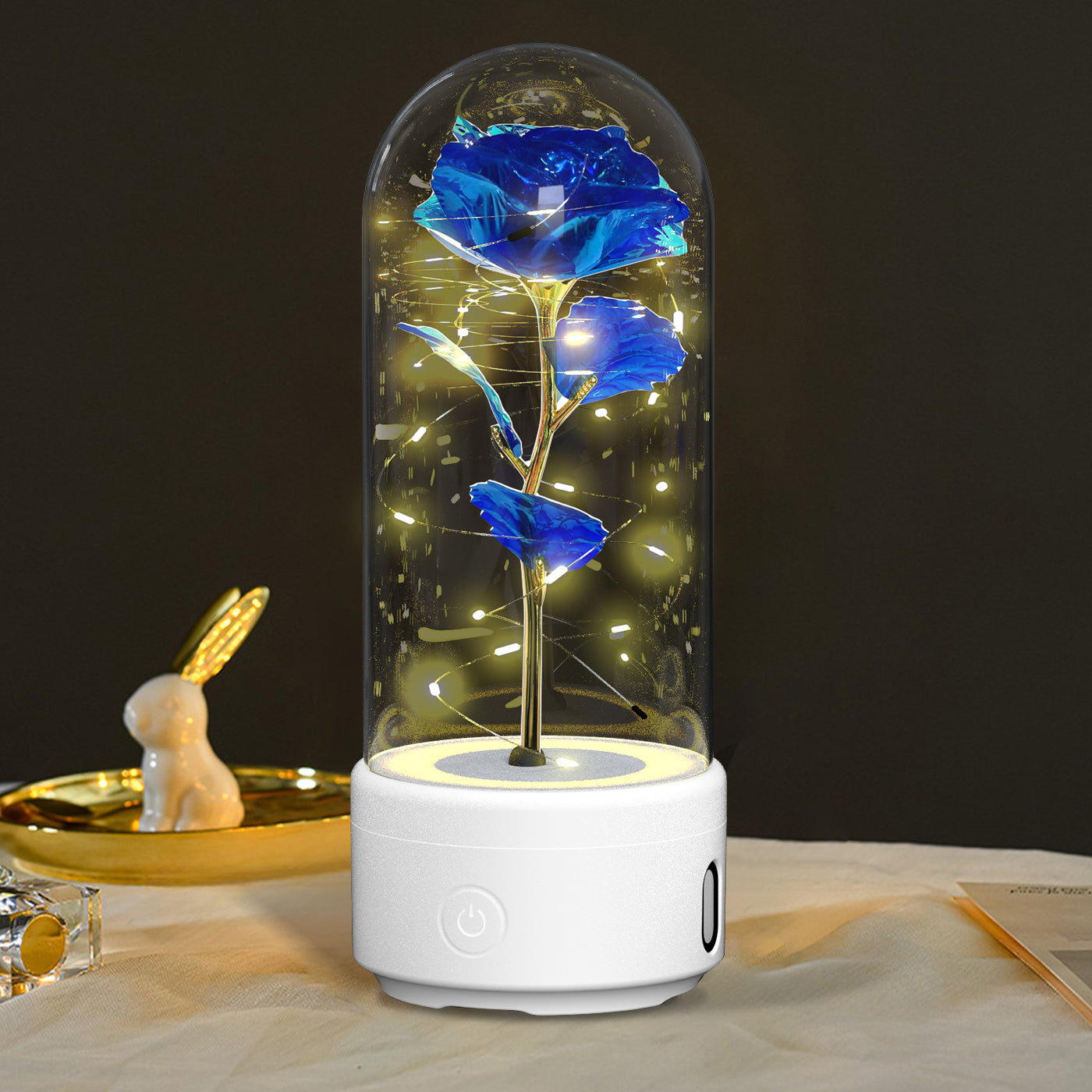 2 In 1 Rose Flowers LED Light And Bluetooth-compatible Speaker