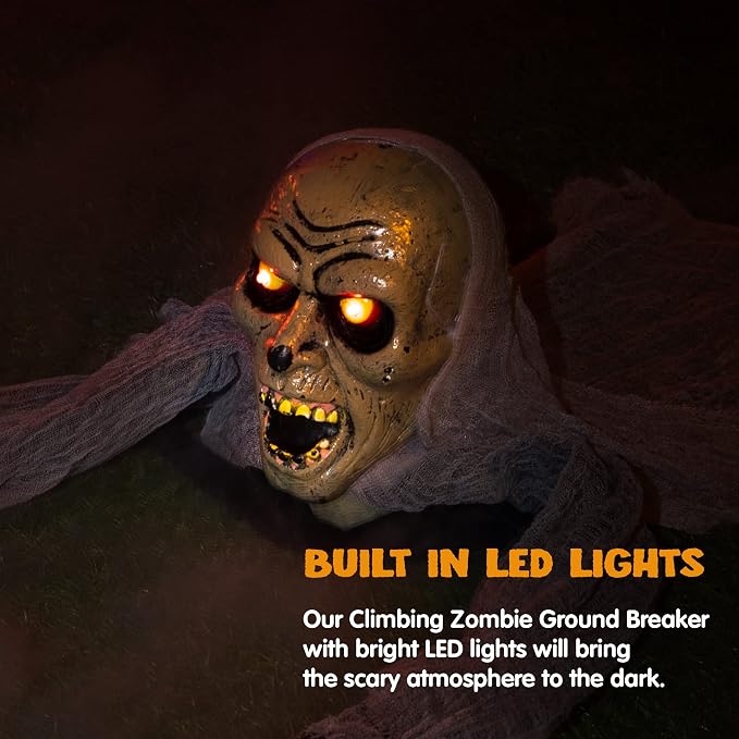 Zombie groundbreaker Halloween decoration with scary sound effects