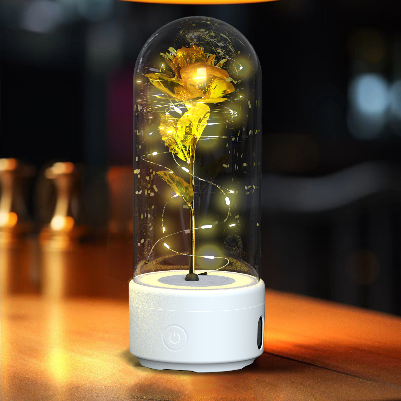 2 In 1 Rose Flowers LED Light And Bluetooth-compatible Speaker