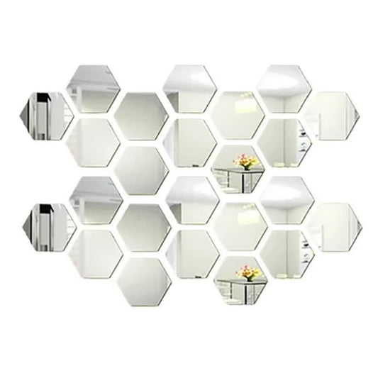 Hexagon mirror wall sticker 24 piece set product photo