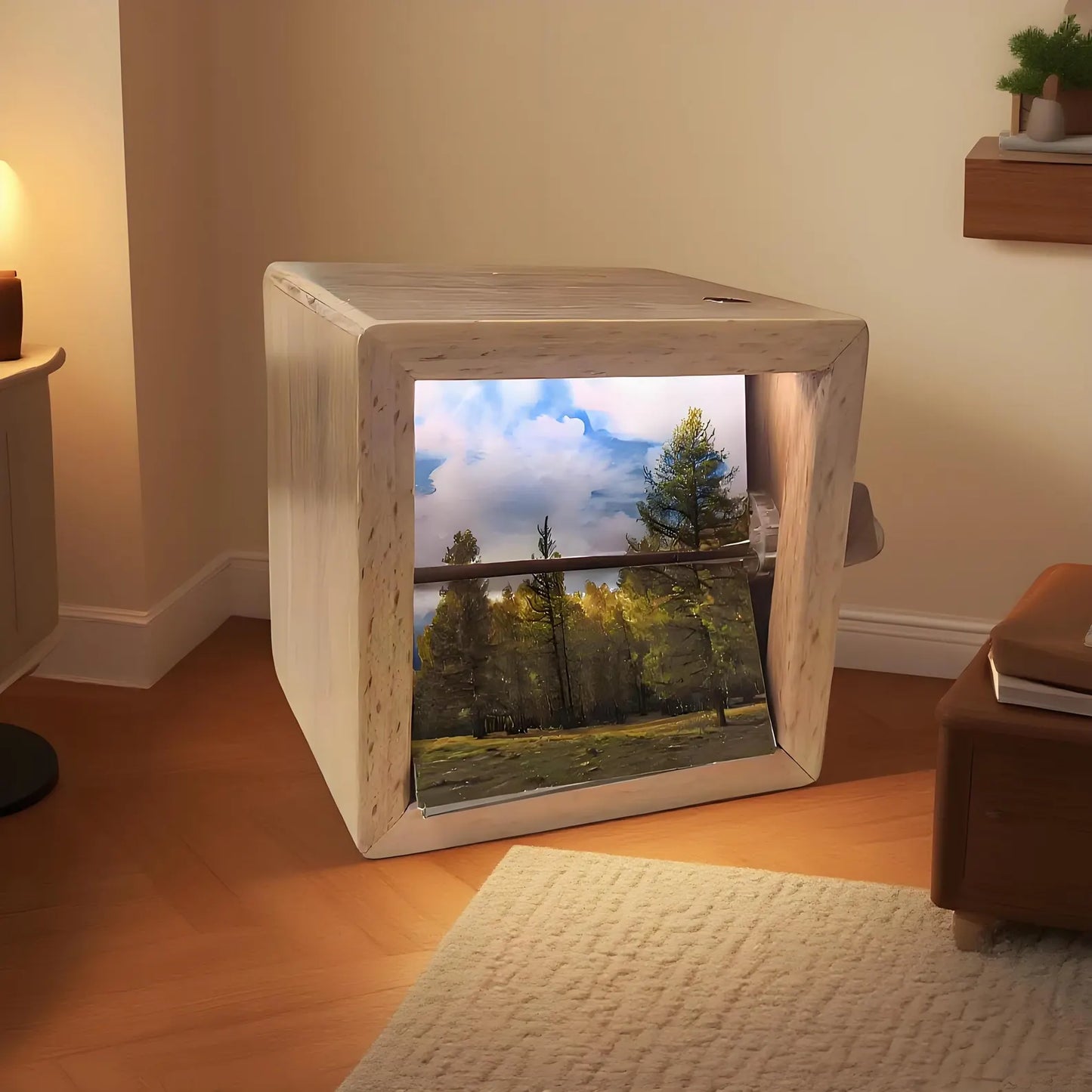 Custom Flip Photo Box – Hand-Cranked Memory Viewer for Couple & Family Gift Moments