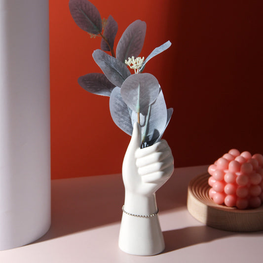 Ceramic human body vase with glazed figure design